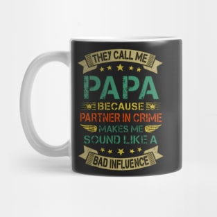 Funny Grandpa Shirts, Papa Partner In Crime Dad Fathers Day Mug